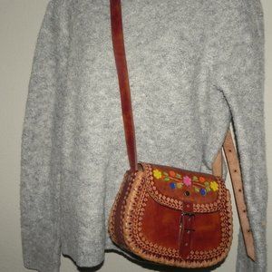 100% Genuine Leather Brown Women's Crossbody Purse